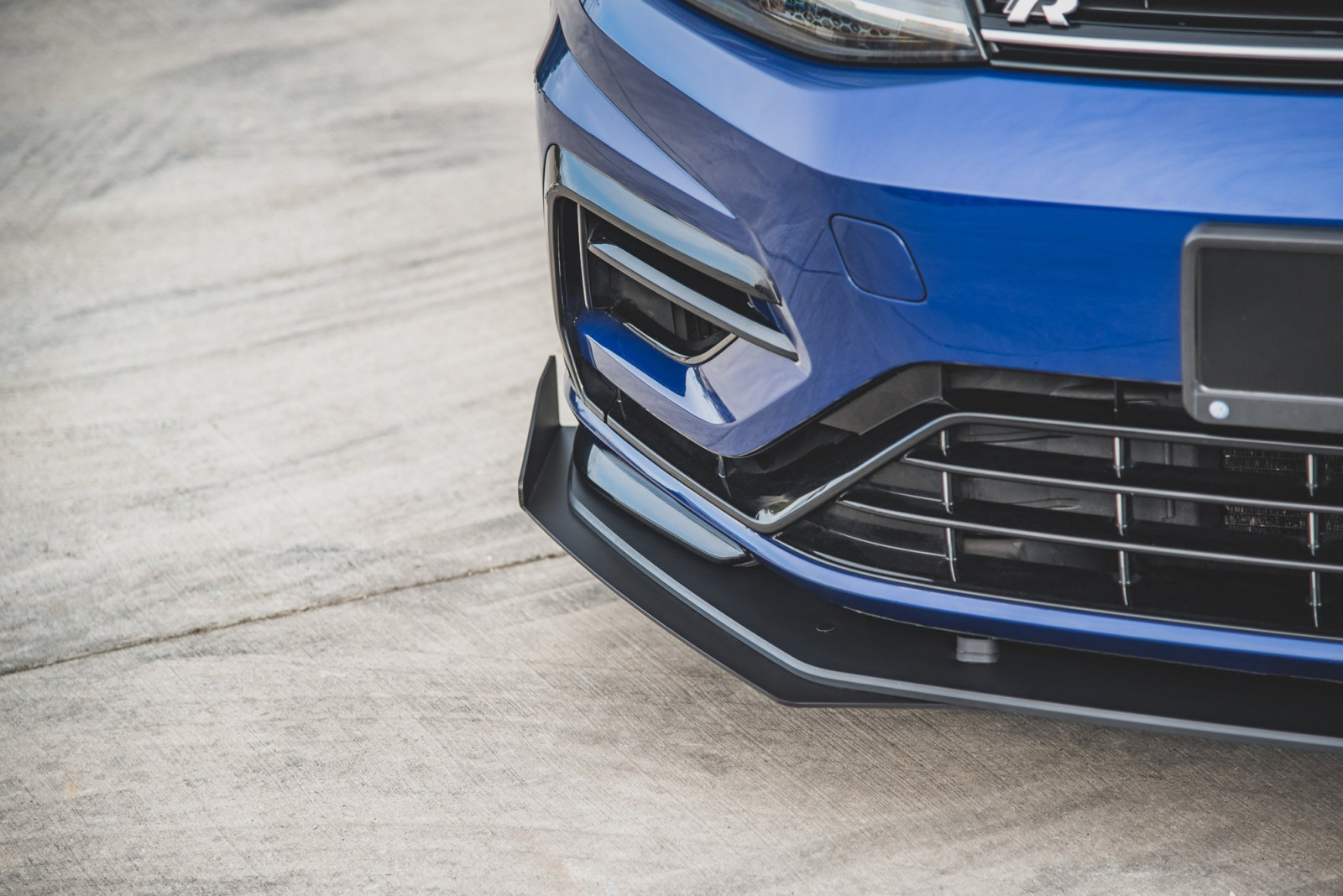 Splitter Przedni Racing Durability + Flaps VW Golf 7 R / R-Line Facelift