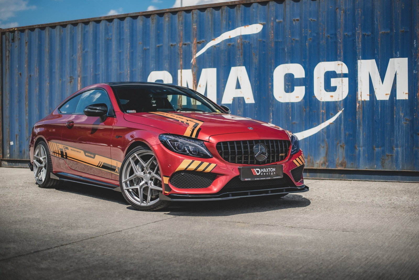 Splitter Przedni Racing Durability + Flaps Mercedes - AMG C43 Coupe C205