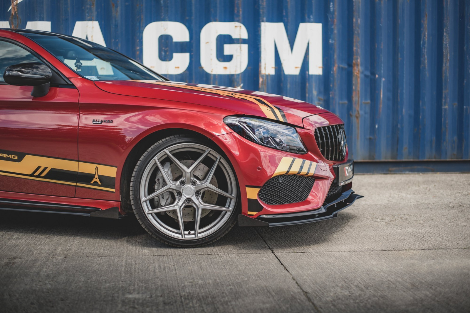 Splitter Przedni Racing Durability + Flaps Mercedes - AMG C43 Coupe C205