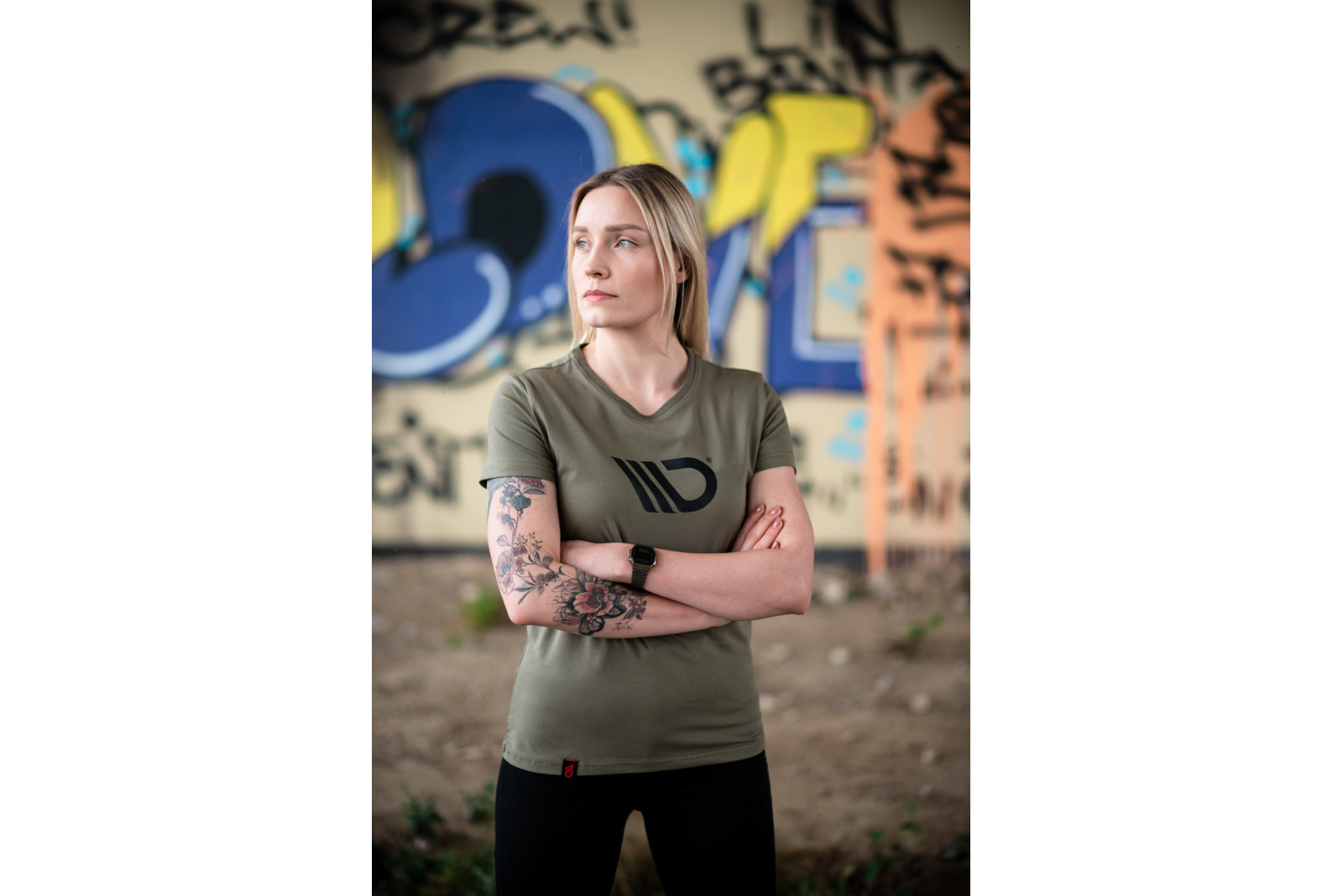 Damski t-shirt khaki