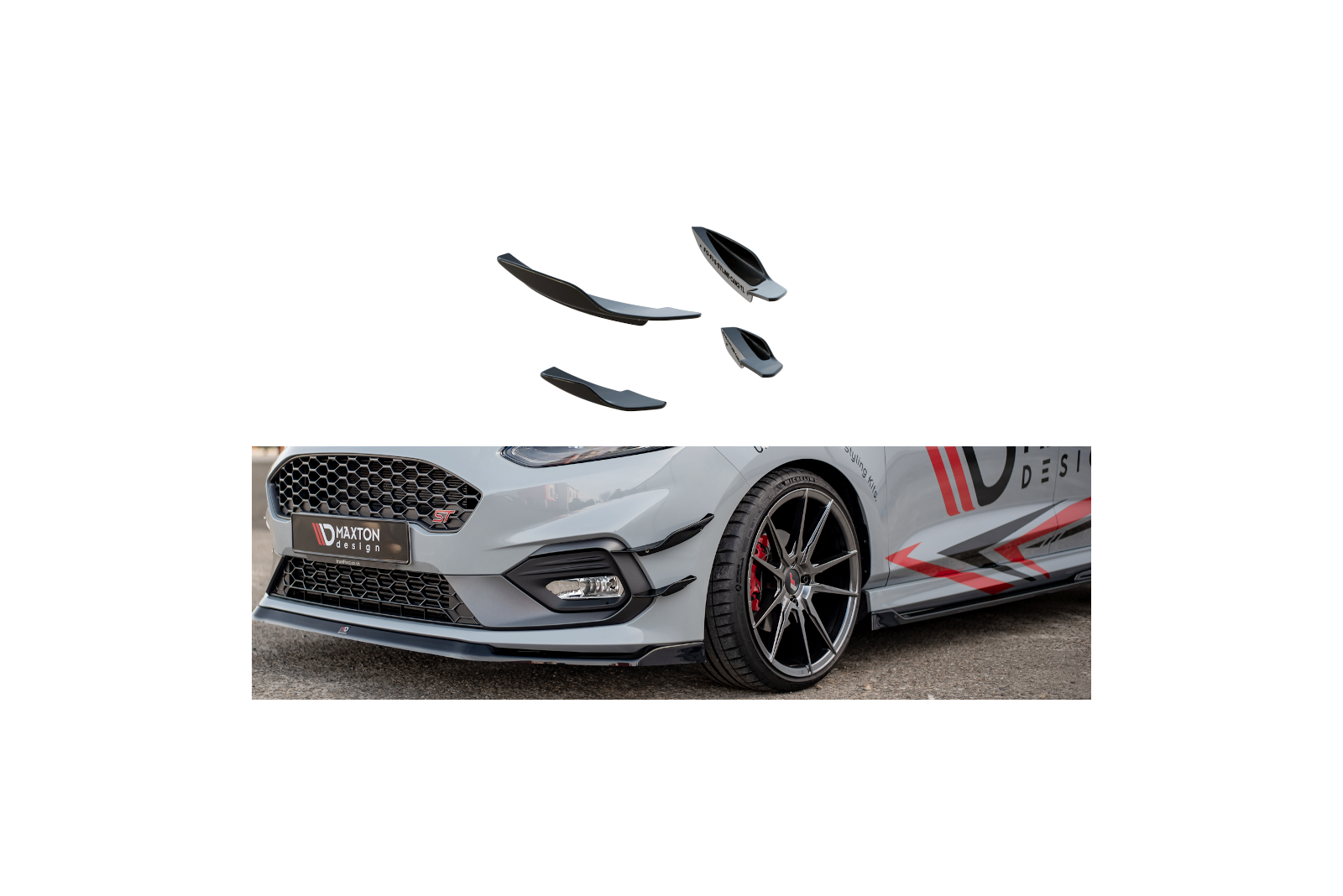 Canards(owiewki przedniego zderzaka) V.2 Ford Fiesta Mk8 ST / ST-Line 