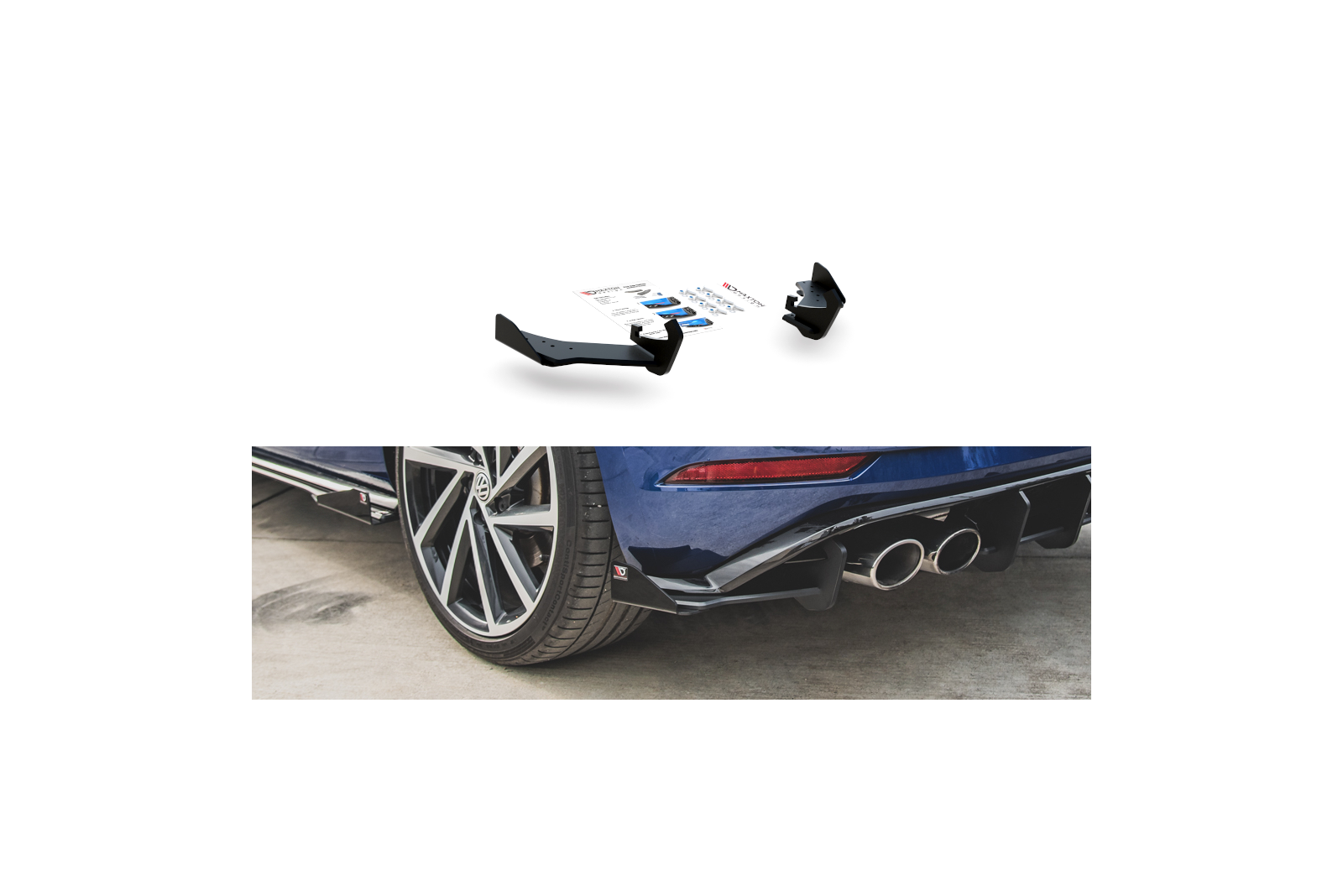 Splittery Tylne Boczne Racing Durability + Flaps VW Golf 7 R Facelift