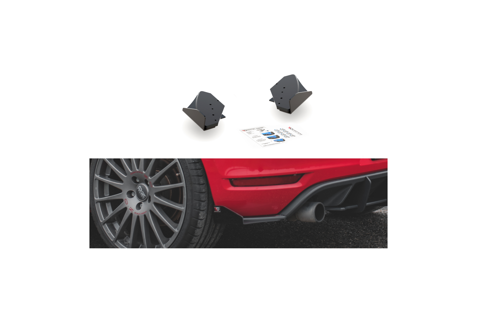 Splittery Tylne Boczne Racing Durability + Flaps Volkswagen Golf GTI Mk6