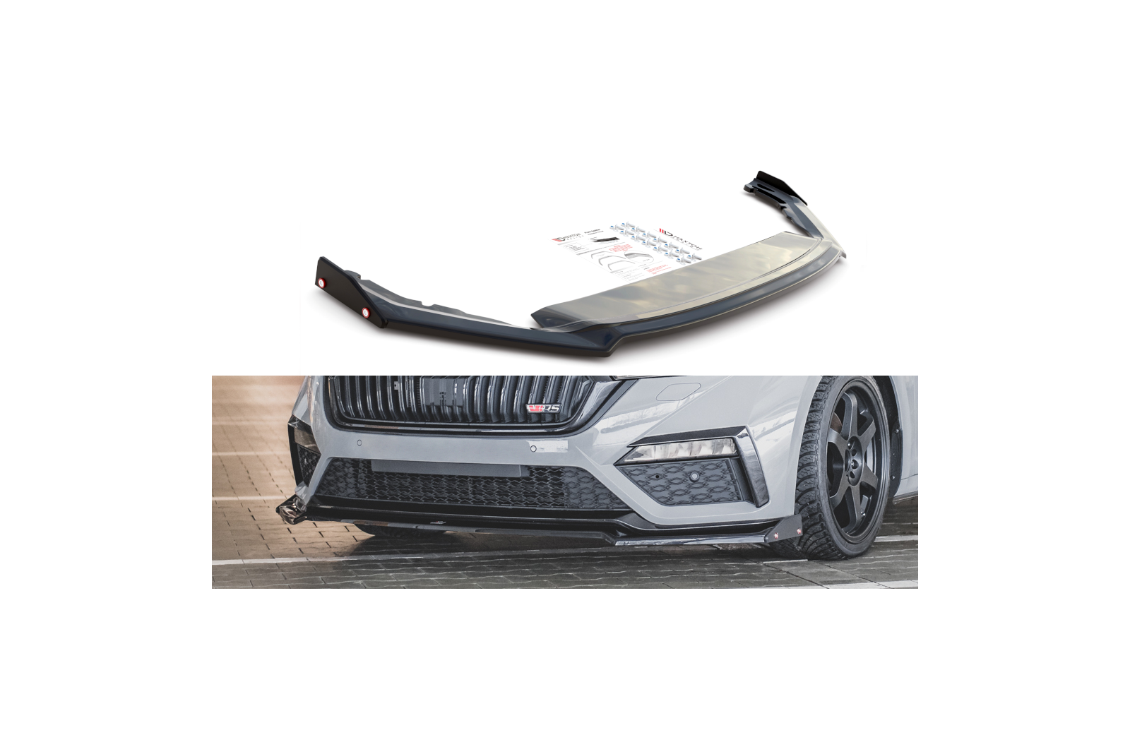 Splitter Przedni + Flaps V.2 Skoda Octavia RS Mk4