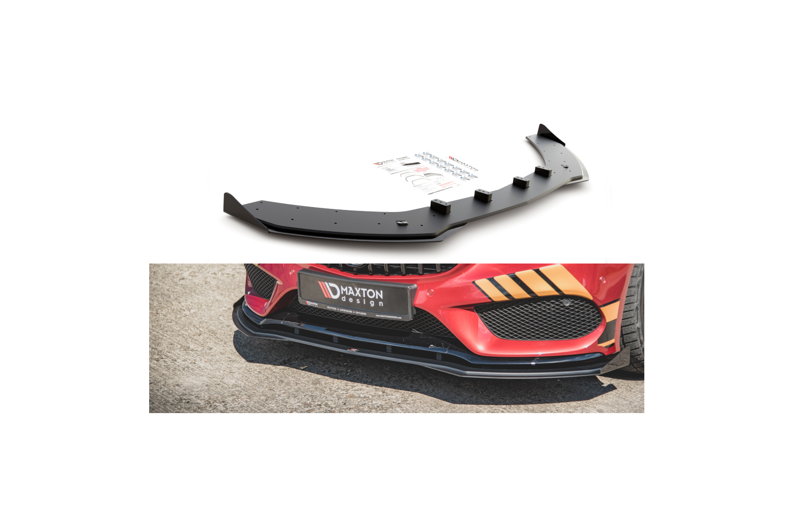 Splitter Przedni Racing Durability + Flaps Mercedes - AMG C43 Coupe C205