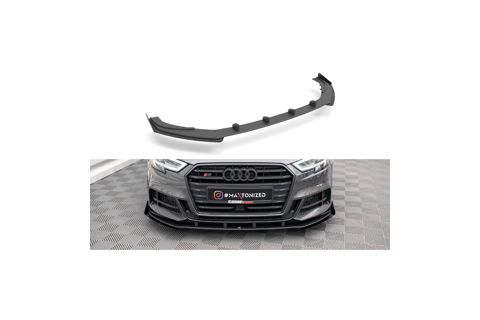 Splitter Przedni Street Pro V.1  + Flaps Audi S3 Sportback 8V Facelift