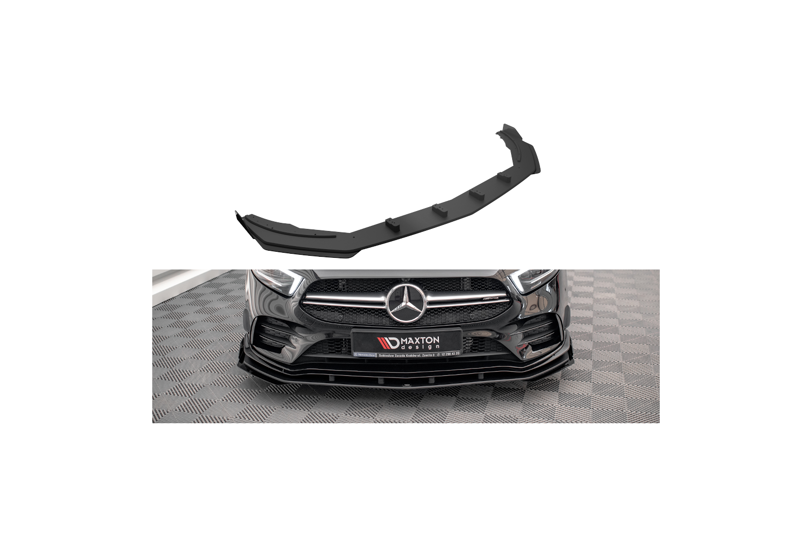 Splitter Przedni Street Pro + Flaps Mercedes A35 AMG / AMG-Line Aero Pack W177 