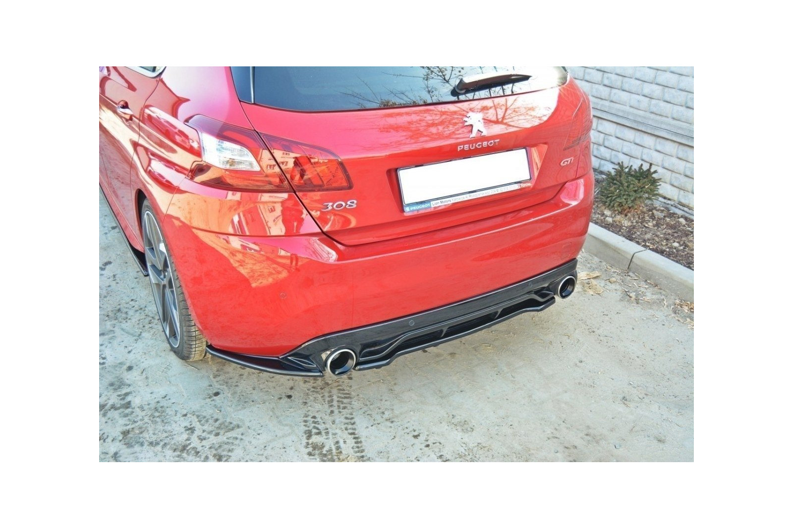 Splitter Tylny Środkowy Peugeot 308 II GTI (z dyfuzorem)