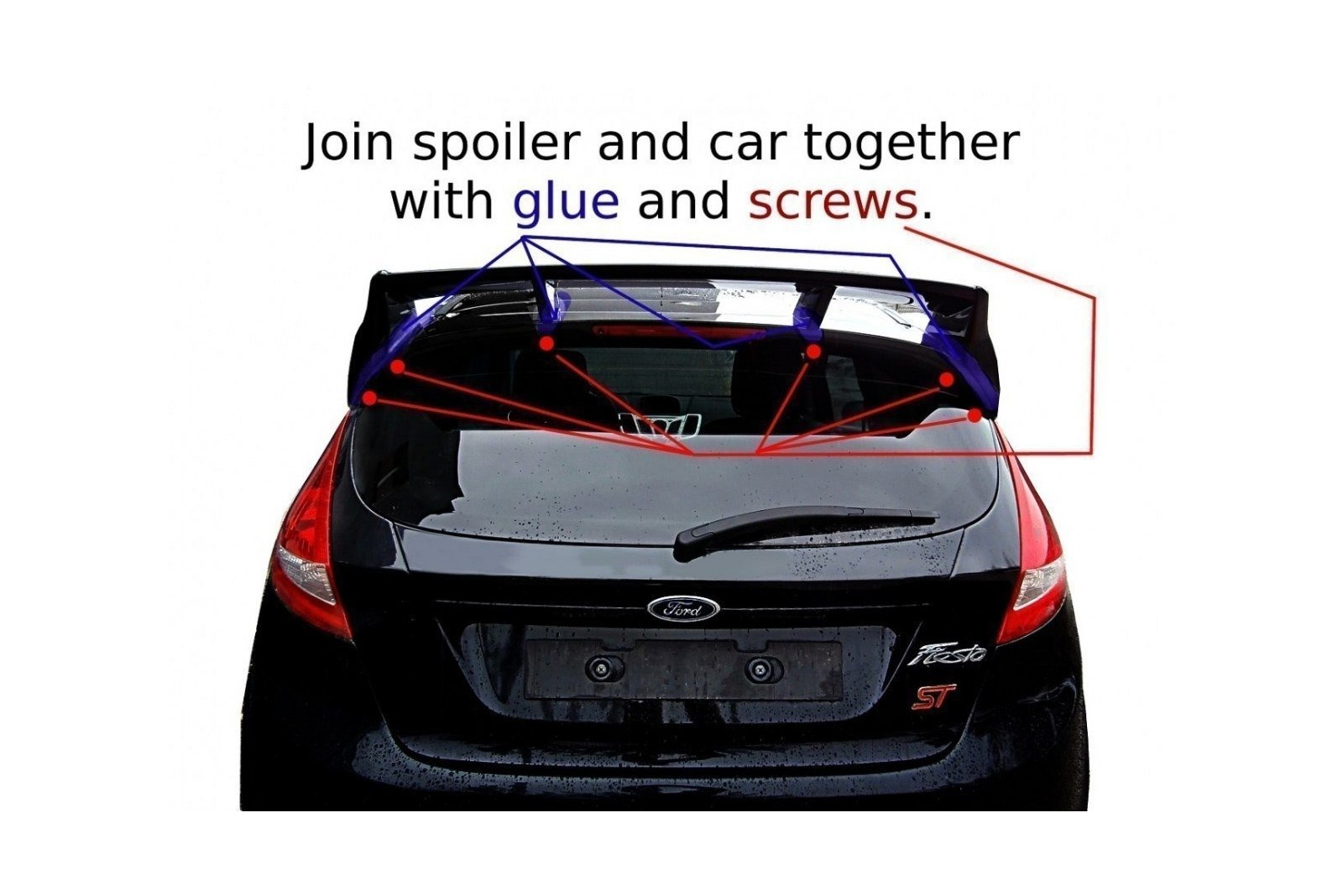 Spoiler Dachowy Ford Fiesta MK7 Polift Model (focus RS Look)